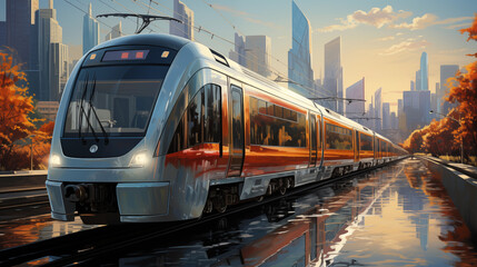 Fototapeta premium train in the city