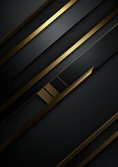 Luxury black overlapping layers background with gold