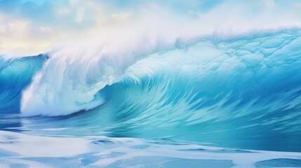 Fototapeta premium Beautiful sandy beach and Ocean wave summer sea