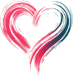 Love symbol using colorful brush stroke
