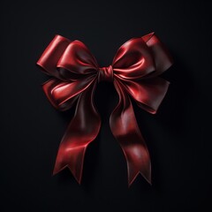 Elegant red bowtie with sparkling details on a black background. Perfect for formal event invitations, fashion accessories promotion, or gift wrapping services.