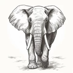 Foto op Aluminium elephant big animal hand drawn  illustration realistic sketch, Generative AI © Yash