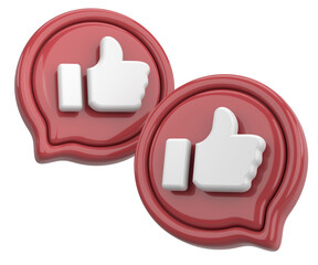 Like button. Like icon. 3D illustration.