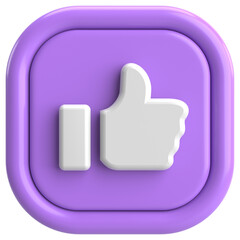 Like button. Like icon. 3D illustration.