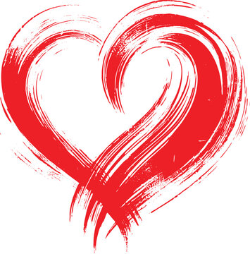 Love symbol using colorful brush stroke