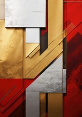 red silver gold abstract geometric presentation