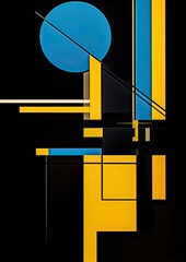 yellow blue black abstract geometric presentation