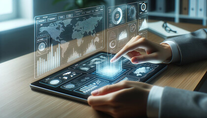 Advanced digital interface used by professional for analytics. Ideal for tech and business marketing