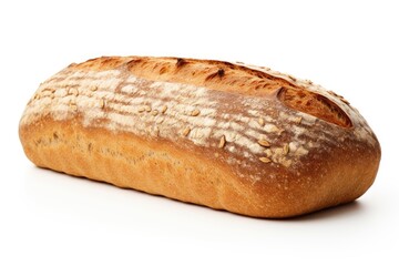 Bread loaf isolated on white whole horizontal Studio photo