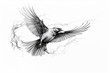 outline of a bird. Generative AI