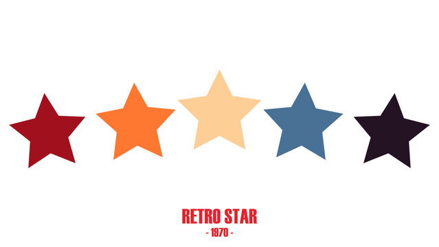 Retro 5 star icon. Customer feedback concept. Vector 5 token points stars rating review. Quality shape design. Vector five stars.