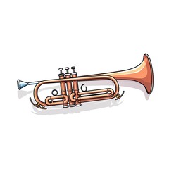 Obraz premium Trumpet isolated on light background, illustration generated with AI