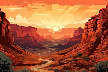 grand canyon illustration, generative AI