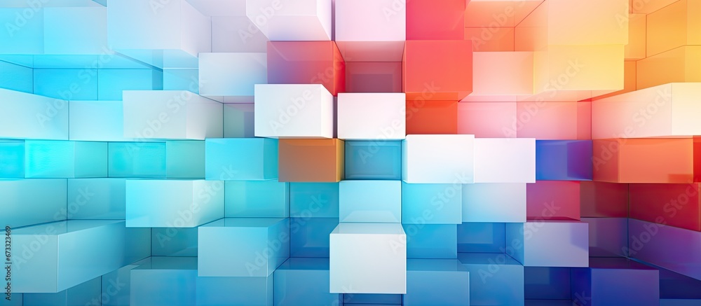 Poster multiple colors create a geometric abstract wall with a blurred appearance