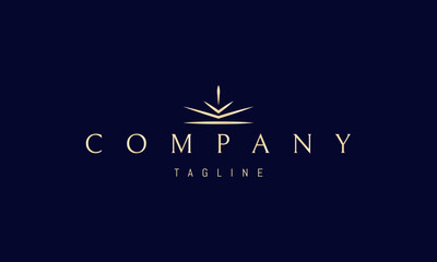 A vector golden logo with an abstract image of a tree made from laser light.