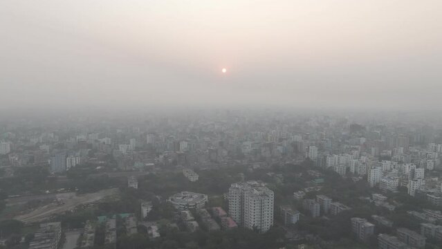 Sunrise over the city, Dlogm log raw 4k Video footage