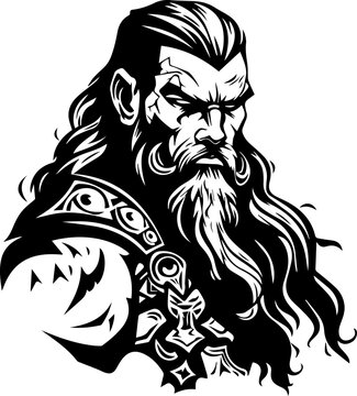 Dungeons and Dragons Barbarian Icon - Fantasy, Adventure, Exciting, Mystical - Generative AI Art Image - SVG