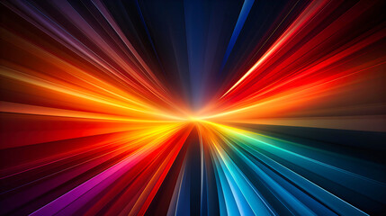 Obraz premium Brilliant Spectrum of Light Rays Bursting Forth in a Vivid Display of Colors and Energy