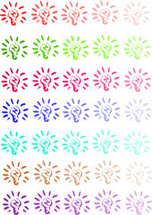 set of flash and light icons