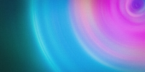 Pink blue neon colors grainy background abstract glowing swirl disco psychedelic banner design