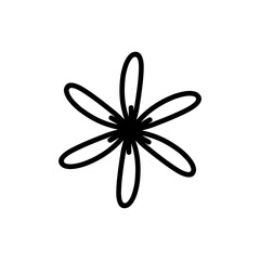 Flower line. Flower doodle. Flower pattern.