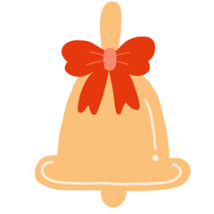 Cute Bell sticker Christmas or New Year's illustration 
