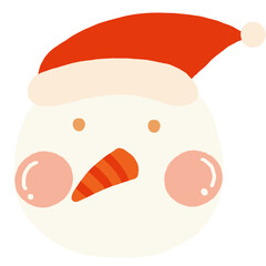 Cute Snowman sticker Christmas or New Year's illustration 
