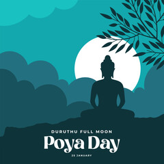 Duruthu Full Moon Poya Day. The Day of Srilanka illustration vector background. Vector eps 10