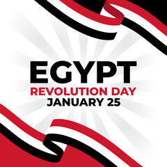 Happy Revolution Day January 25. The Day of Egypt Revolution Day January 25 illustration vector background. Vector eps 10