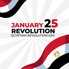 Fototapeta na wymiar Happy Revolution Day January 25. The Day of Egypt Revolution Day January 25 illustration vector background. Vector eps 10
