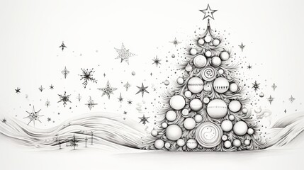 minimalistic adult coloring pages cozy christmas tree