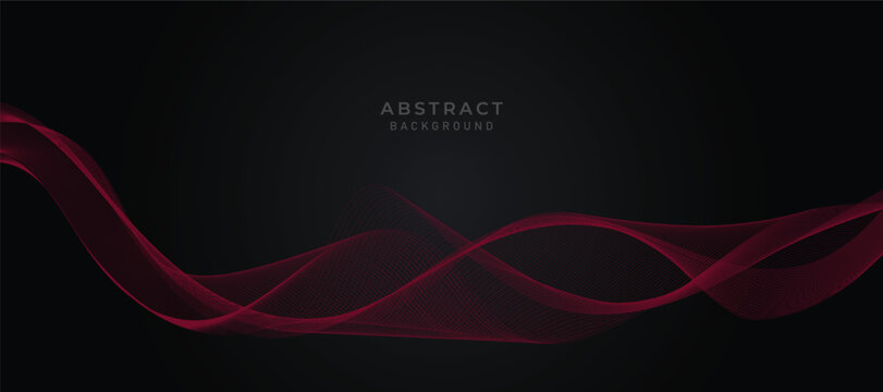 Abstract black vector background with wavy lines.