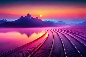 Foto auf Acrylglas sunrise in mountains © Sofia Saif