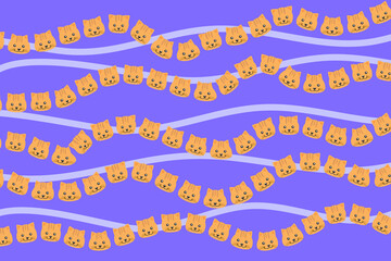 Horizontal background with cat face pattern
