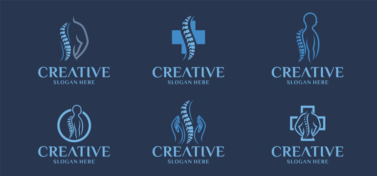 chiropractic logo. Spine health symbol, spine medical logo