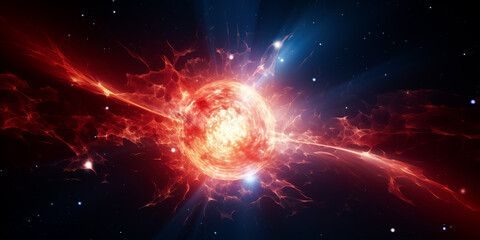 Futuristic abstract background explosion in space - obrazy, fototapety, plakaty