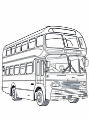 Bus coloring pages for kids