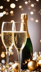 Champagne toast for New Year’s celebration: Featured in greeting cards