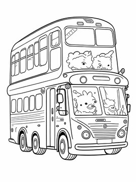 Bus coloring pages for kids
