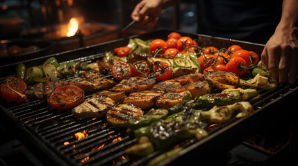 shish kebab on the grill