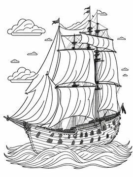 Ship coloring pages for kids