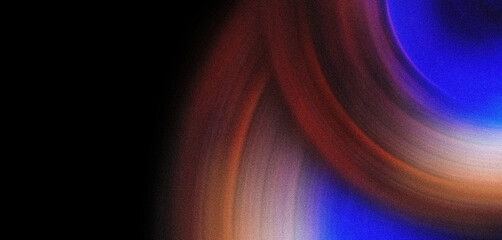 Abstract banner design poster cover art background black blue orange grainy circle swirl spiral retro design copy space