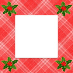 Christmas holiday invitation card with white blank paper for text.