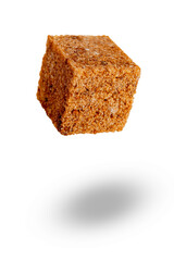 refined sugar cubes from sugar toast, brown sugar isolated on white background