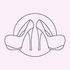 high heels Outline style vector design element, Pumps black line icon. Pictogram for web page, mobile app, promo. UI UX GUI design element. Editable stroke. illustration