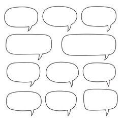 Obraz premium Speech bubble, speech balloon, chat bubble line art vector icon for apps and websites.