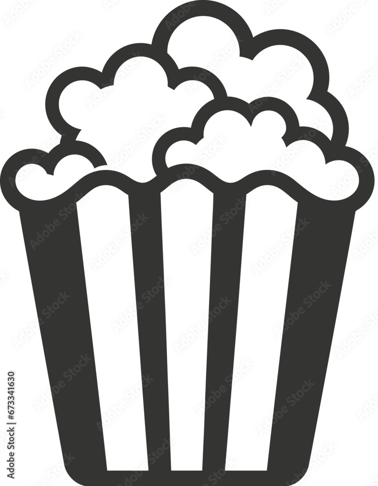 Sticker popcorn bag icon