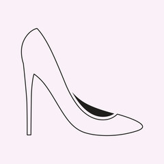high heels Outline style vector design element, Pumps black line icon. Pictogram for web page, mobile app, promo. UI UX GUI design element. Editable stroke. illustration