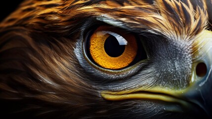 Intense Close-Up of an Eagle's Piercing Eye