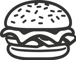 Bacon Cheeseburger Icon - obrazy, fototapety, plakaty